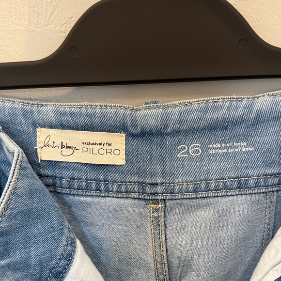 Pilcro Light Blue Flare Jeans with Dark Blue Accents - Picture 2 of 8